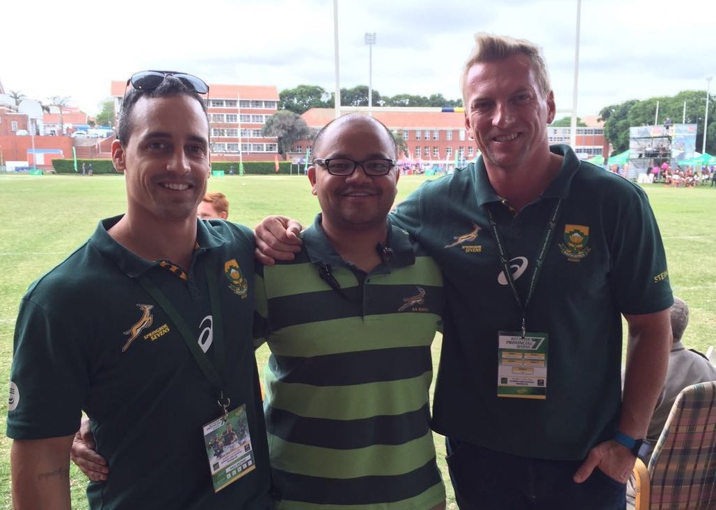 Good to have former <a href="/Blitzboks/">Springbok Sevens</a> <a href="/MariussSchoeman/">Marius Schoeman</a> and <a href="/pauldelport9/">Paul Delport</a> at the U17 Inter Provincial Sevens <a href="/YouthWeeks/">SA Rugby Youth Weeks</a> #LoveRugby @DHS_Sport