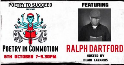 Poetry in Commotion at the Towngate, Basildon - open mic, poetry.  Feat. the marvellous <a href="/Dartford/">Ralph Dartford’s Saturday Special</a> &amp; <a href="/olmolazarus/">Ölmo Lazarus</a> j.mp/2cEbaop