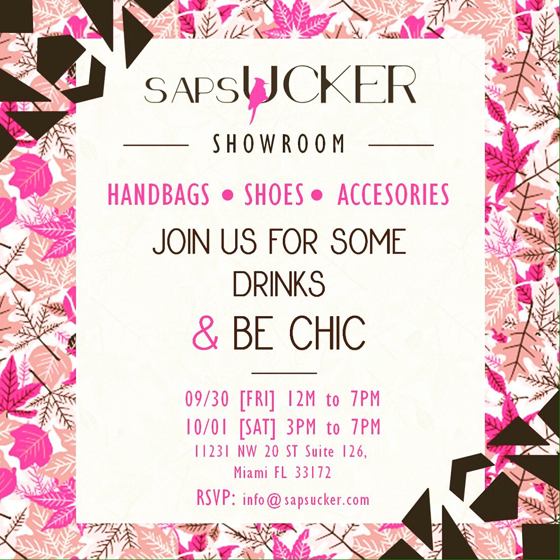Sapsuckeroficia's tweet photo. Miami 🌴 ¡esto es hoy! 
Acércate hasta nuestro showroom para una velada diferente ✨

#miami #florida #showroom https://t.co/6kFB4ydp48
