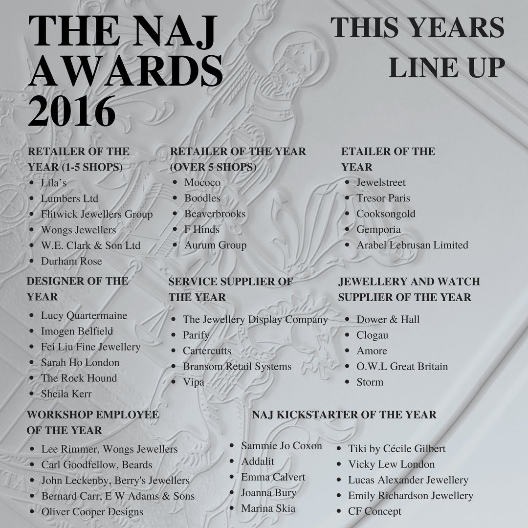 So here you have it, The full NAJ Awards line up #NAJawards2016

Congratulations to all and good luck!