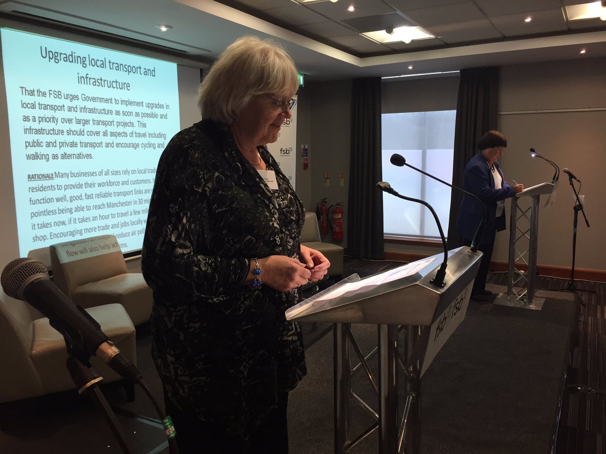 FSBSurrey's tweet photo. Motion 3 Upgrading local transport & we understand that Sue has a meeting with Secretary of State for Transport next week #fsbconf https://t.co/mn3VGJ6ft2