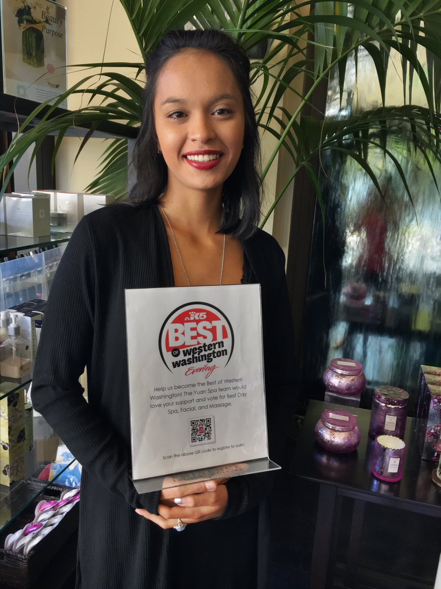 YuanSpa's tweet photo. Help us become #1! Don't forget to vote for us in Best Of Western WA for Day Spa, Facial, and massage. Thx for supporting us! https://t.co/kbYUp0oMRl
