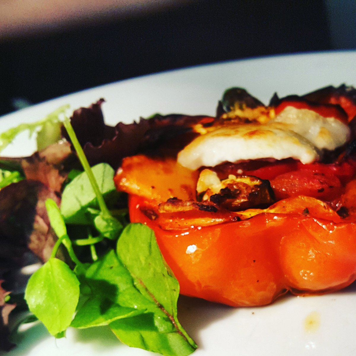 Mains have arrived at the tables, stuffed peppers, calamari &amp; chicken.... desserts are nearing! #puddingnight #Dorchester #Dorset