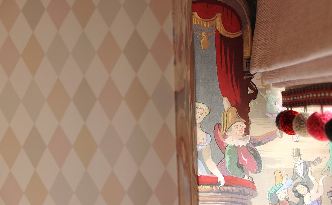 Using two fun <a href="/Cole_And_Son/">Cole & Son</a> wallpapers for a young girls bedroom #showhome #interiordesign #coleandson