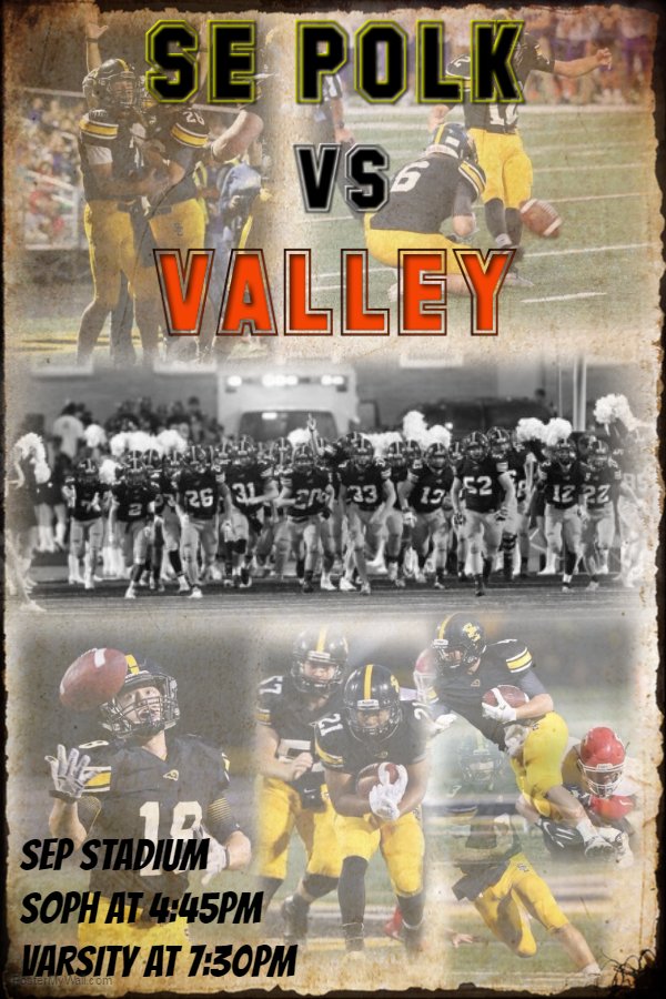 Tonight SEP football takes on WDM Valley at home. Come out and support the Rams! #sepolk @RamSection
