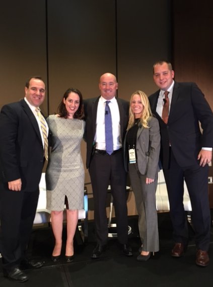 ETFbootcamp's tweet photo. All smiles from our social & marketing panel at #etfbootcamp! Jonathan Goldberg, Alexandra Levis, Tom Lydon, Jeaneen Terrio, and Joe Anthony https://t.co/1645TrkRsH