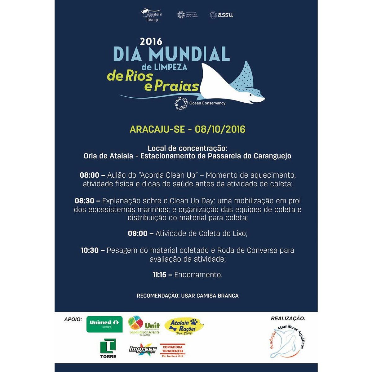 VivaComAtitude's tweet photo. No dia 08/10 teremos mais um #CleanUpDay aqui em Aracaju. A Unit apoia essa ação, vamos participar?! 🙌🌊 https://t.co/AvVWJMTWA9