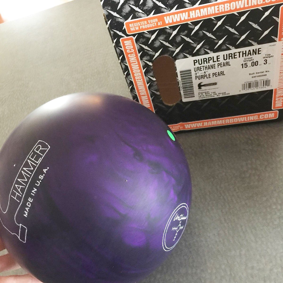 Hammer Purple Pearl Urethane Bowling Ball 