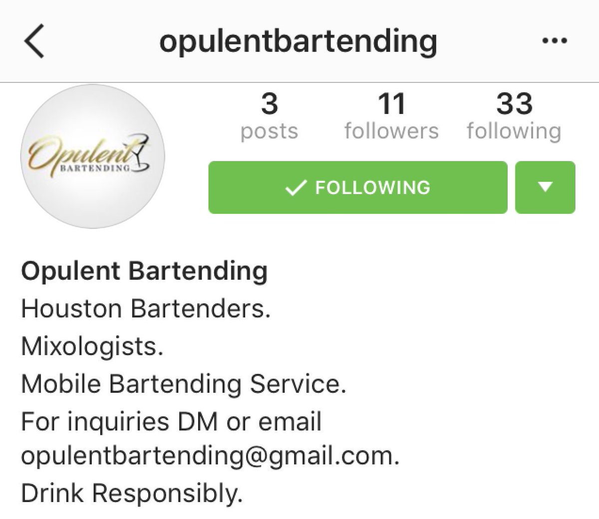 OpulentBartend's tweet image. Follow us on Instagram!