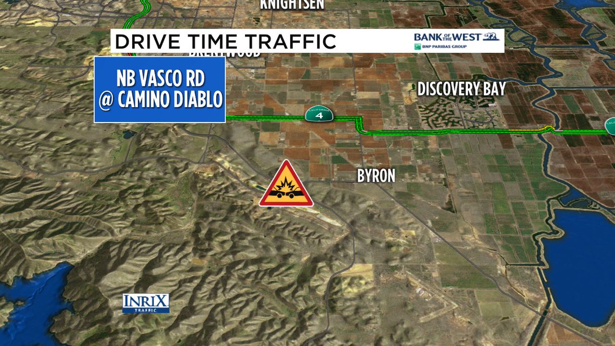 Bad crash just reported Vasco Rd at Camino Diablo- 2 to 3 vehicles involved, NB lanes blocked.