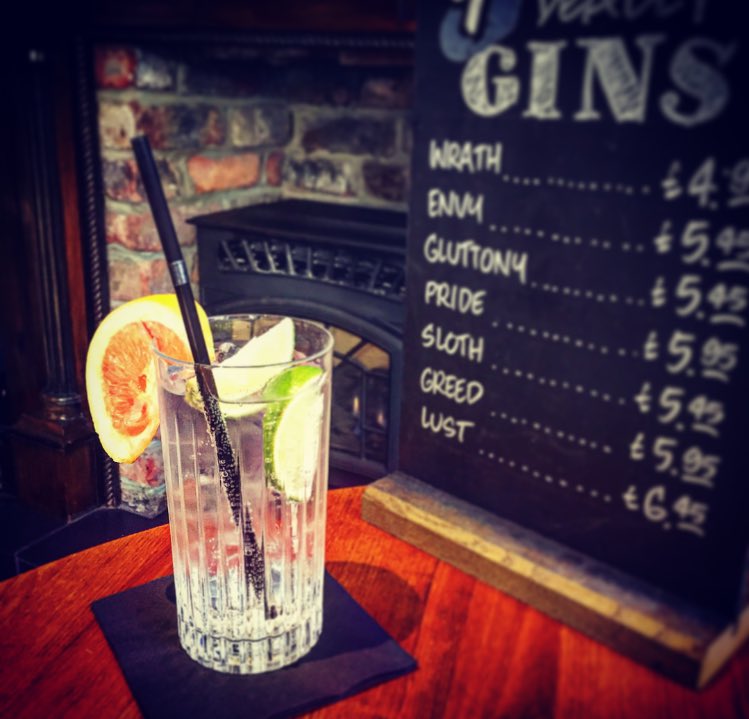Sin in the best way tonight with one of our 7 Deadly Gins.... All Gin's uniquely garnished and perfectly served 
#craft #gin #FridayFeeling