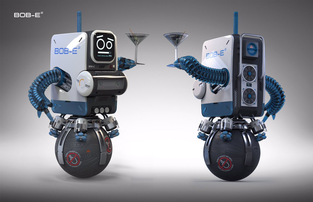Igoq's tweet photo. BOB-e2, the ball bot. Full rez @ https://t.co/K3ThhlX8jM #robotics #concept #design #3D #model #scifi https://t.co/UrKaZAUrXl