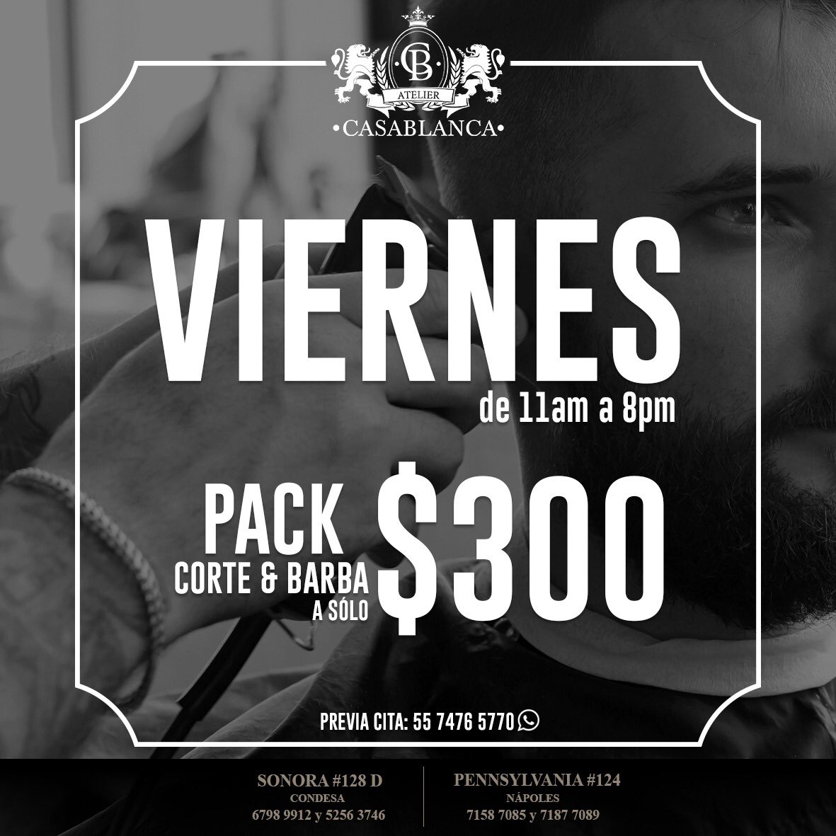 Prepárate para lucir este fin de semana como un #NewGentleman con una #ExperienciaCasablanca 

*Válido con cita en Suc. Condesa y Nápoles