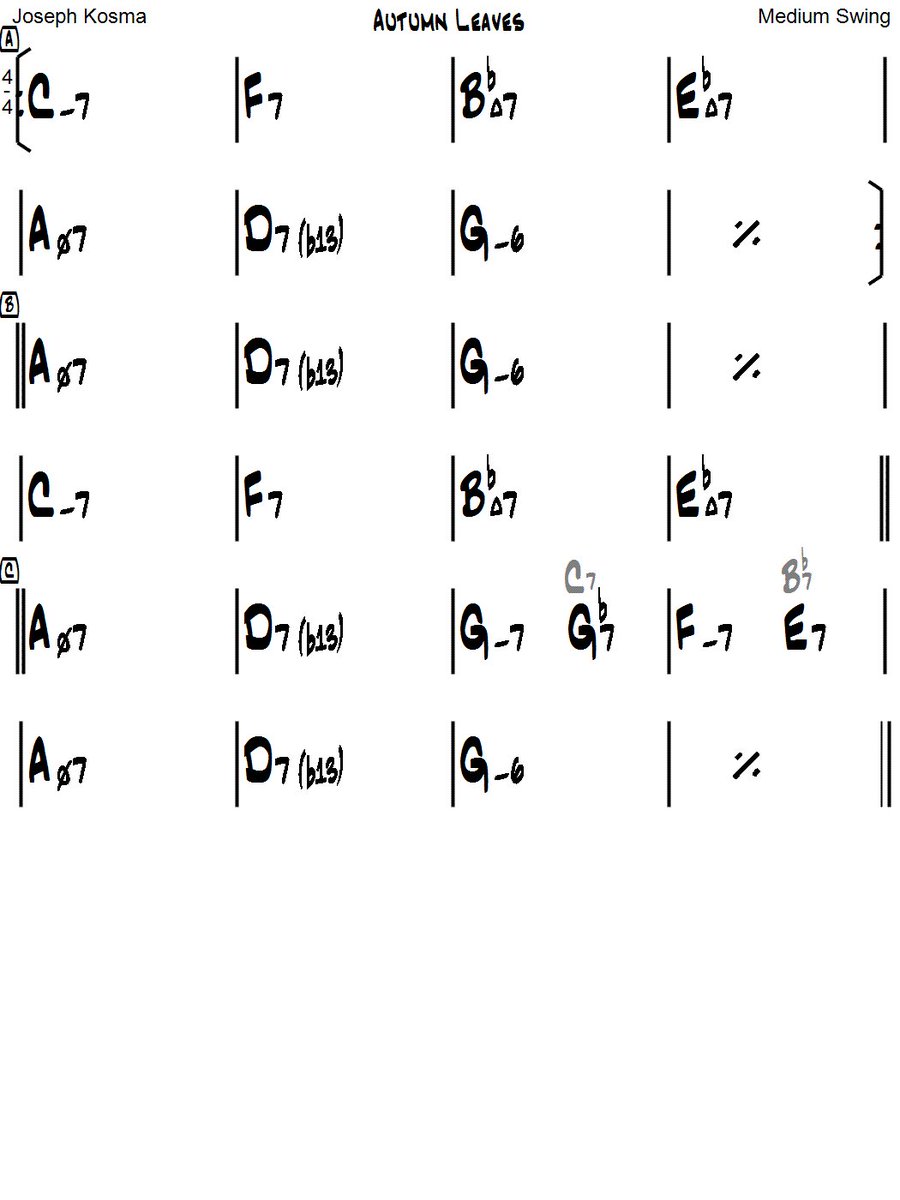 Real Book Chord Charts