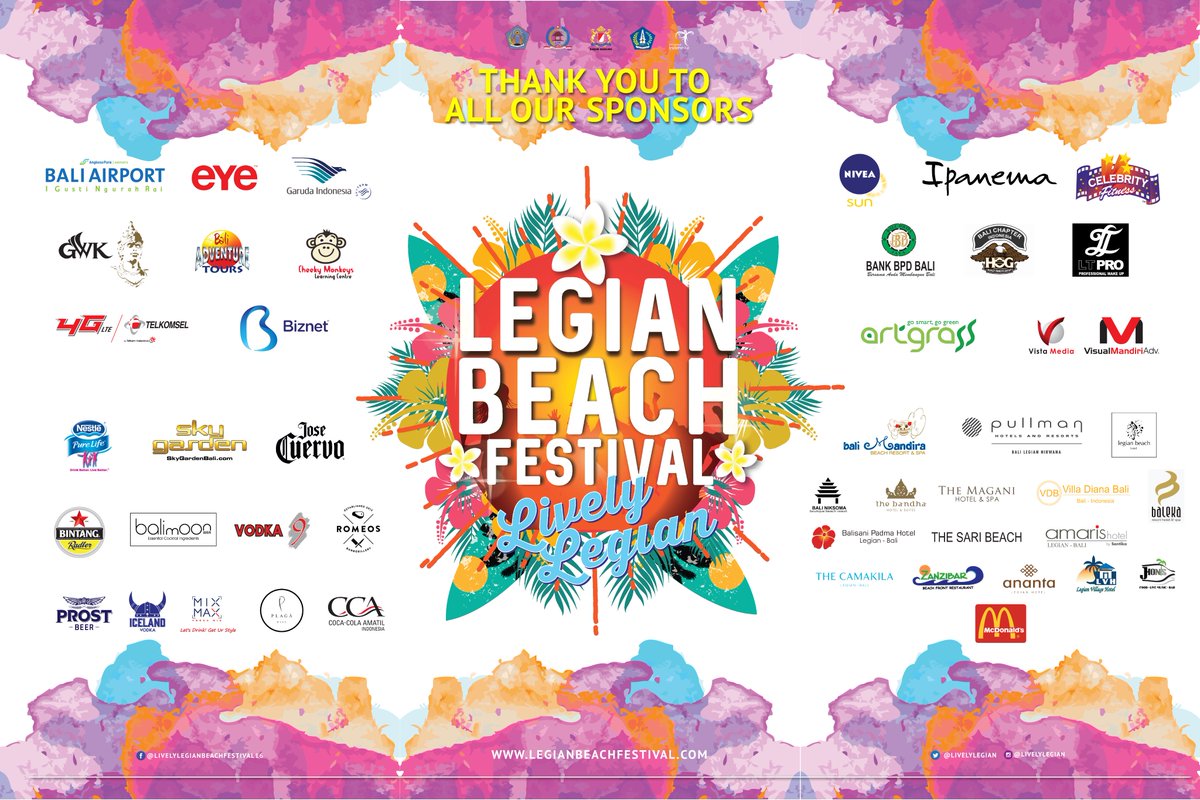 Thank you to all our sponsors for your endless support in Legian Beach Festival 2016!