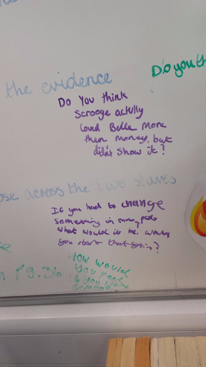 MrsCHockin's tweet image. Year 7 students creating their own HOTs questions for A Christmas Carol #extension #challenge