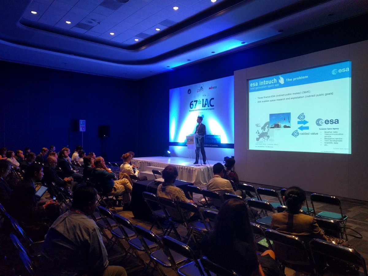 Presentation of #ESAintouch results <a href="/IAC2016/">IAC2016</a>. Exciting! #spaceapp
