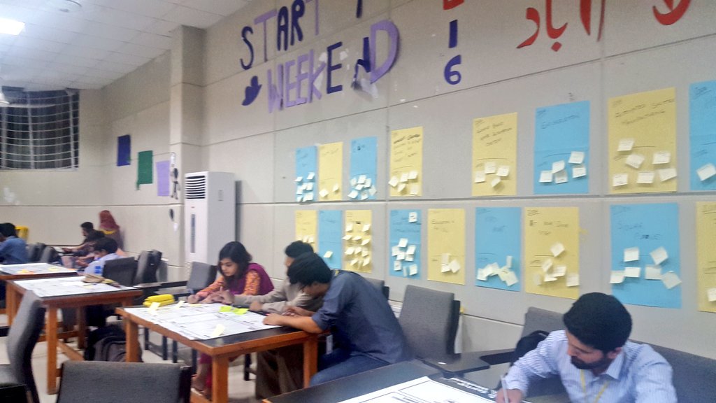 PITBIncubation's tweet photo. The selected startups are working on the Lean Canvas. We hope this will give their idea direction #entrepreneurship #SWISB2016 #edtech https://t.co/Wq5LW6njg7