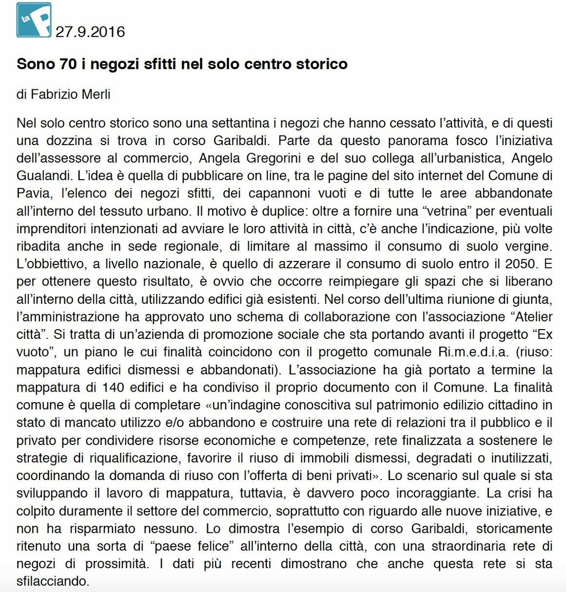 atelier_citta's tweet photo. Approvato l'accordo di collaborazione @ComunePV - Atelier Città! Felici di questo traguardo. Si entra in una nuova fase! #ExVuoto https://t.co/VWLCGzNFZS