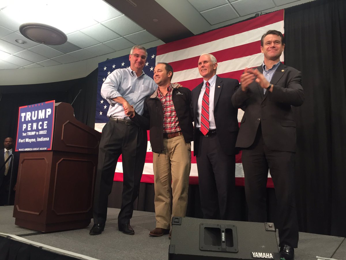 Mike_Pence's tweet photo. I know Indiana is ready to lead the way as Hoosiers work to elect @realDonaldTrump this November! #MAGA https://t.co/btRFbYzMq8