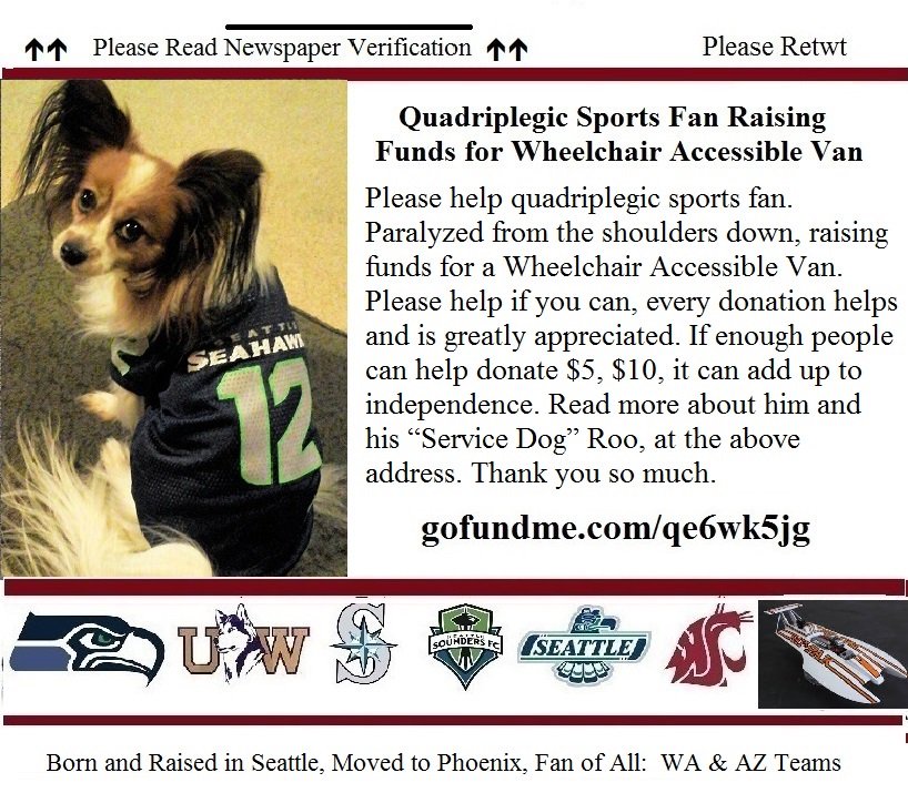 vanfundraiser's tweet photo. @KlayThompson @malachi_flynn3 Can You Please RT Help Disabled #Cougar #Husky Fan? It Has Verification https://t.co/u4fnZoa3Rj Big Thanks https://t.co/JJrDO2tGoa