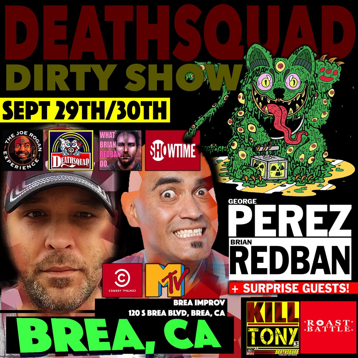 redban's tweet photo. 🌮 TONIGHT!!! 

@REDBAN + @GEORGEPCOMEDY + SECRET SURPRISE GUESTS!
at @BreaImprov

❗TIX- https://t.co/iBdYzUBXJQ https://t.co/dl6WhxGamD