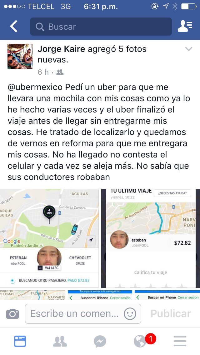 jkaire's tweet photo. @Uber_MEX por aquí si podrían darme respuesta? Sigo sin poder contactar al conductor y ha bloqueo mi celular. Sigo sin recuperar mis cosas https://t.co/ndflHi4kZm