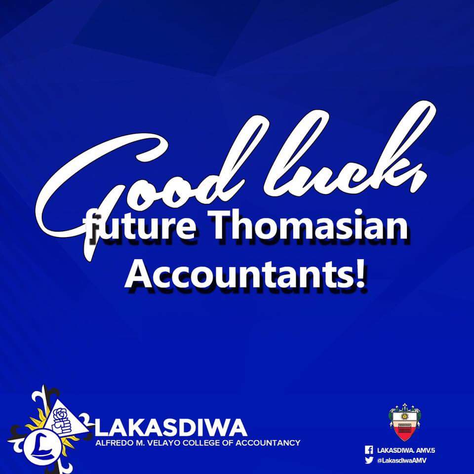 LakasdiwaAMV's tweet photo. Be patient and have faith in yourself! Good luck, future Thomasian Accountants!! #OPLAN3B #100forUST
#AMVCOMELEC1617 https://t.co/O6ubcVcwGl