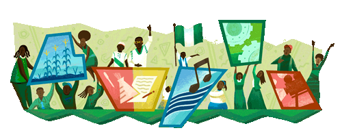 Cirphrank's tweet photo. Happy Independence #Nigeria
#NigeriaAt56 #NigerianIndependenceDay 
#google celebrates with us
#cool #doodle @Ashburnfantasy @Unibengistng .. https://t.co/CzTU42RIis