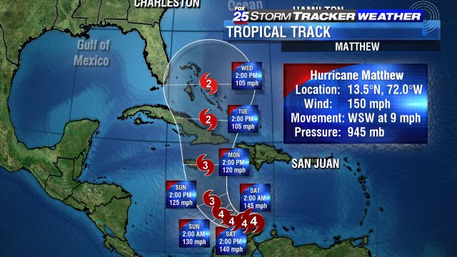 Up another 10mph in the last 3 hours. Nearing Cat 5 strength. Hurricane Matthew is a beast.