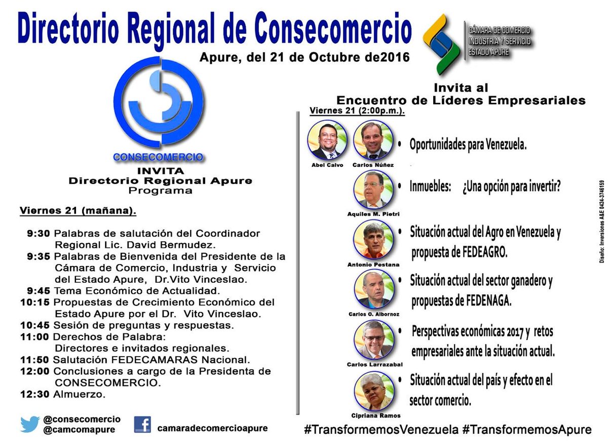 consecomercio's tweet photo. Directorio Regional #Consecomercio | 21 de #Octubre | #TransformemosVenezuela #TransformemosApure https://t.co/lcmX1im94v