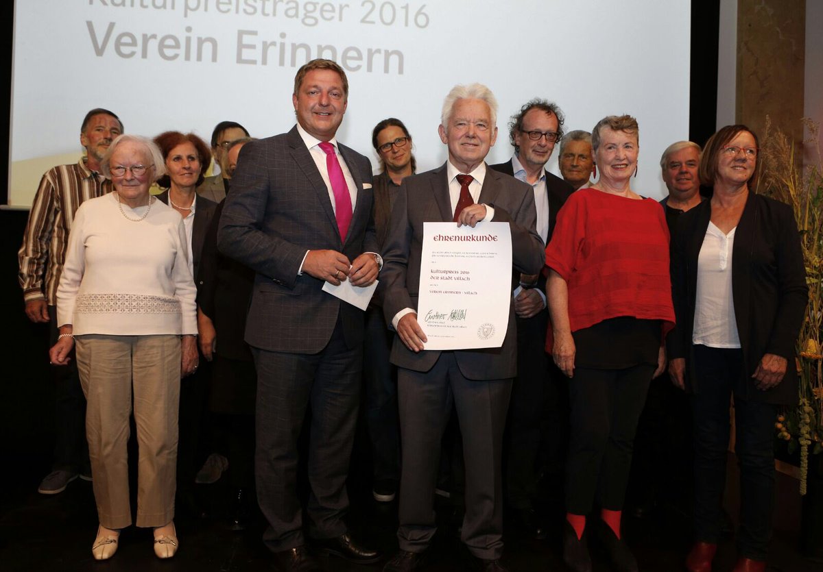 VereinErinnern#KulturpreisVillach, herzliche Gratulation an Hans HAIDER für sein Engagement!!