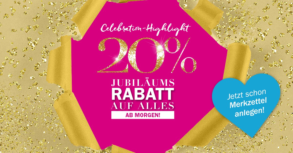 An frühe Vögel: Ab 0 Uhr könnt ihr Warenkörbe zur Kasse bringen und euch die 20% sichern! fal.cn/E1AV