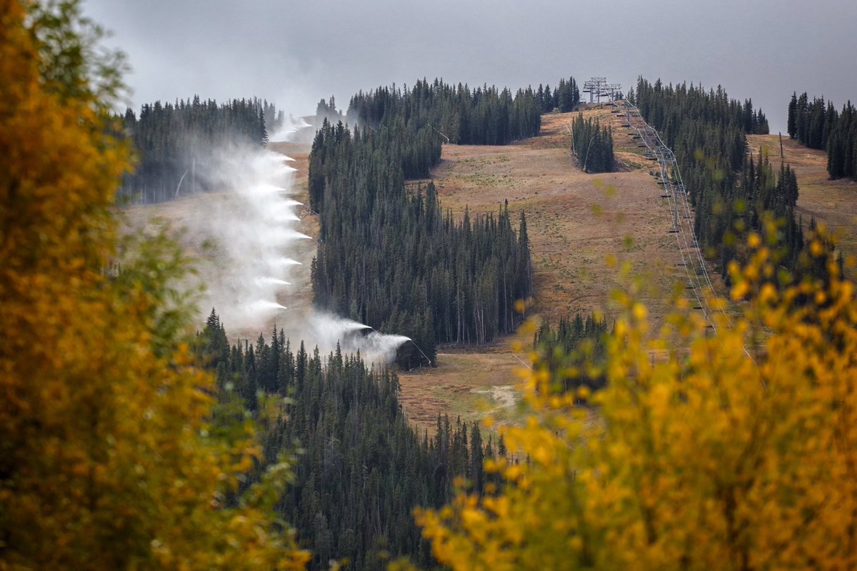 Snow joke! @CopperMtn started snowmaking today...or at least testing their snow guns-ski season isn't far! @9NEWS