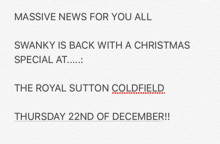 SwankysEvents's tweet photo. Bring it on SWANKY IS BACK!!!
#theroyal #sutton #christmas 🎅🏻🔊🙌🏻 https://t.co/qU3JJ0RbYr