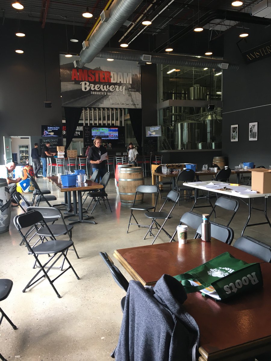GTABrews's tweet photo. Set up is underway at @amsterdambeer for Brew Slam 2! #brewslam2 #gtabrews #homebrewing #BJCP https://t.co/iKyWaRmMDM