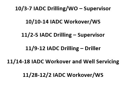 WildWellInc's tweet photo. Check out our upcoming schedule in Williston, ND. Where there's a need, Wild Well is there! #wellcontroltraining https://t.co/dHw1sgRLlw