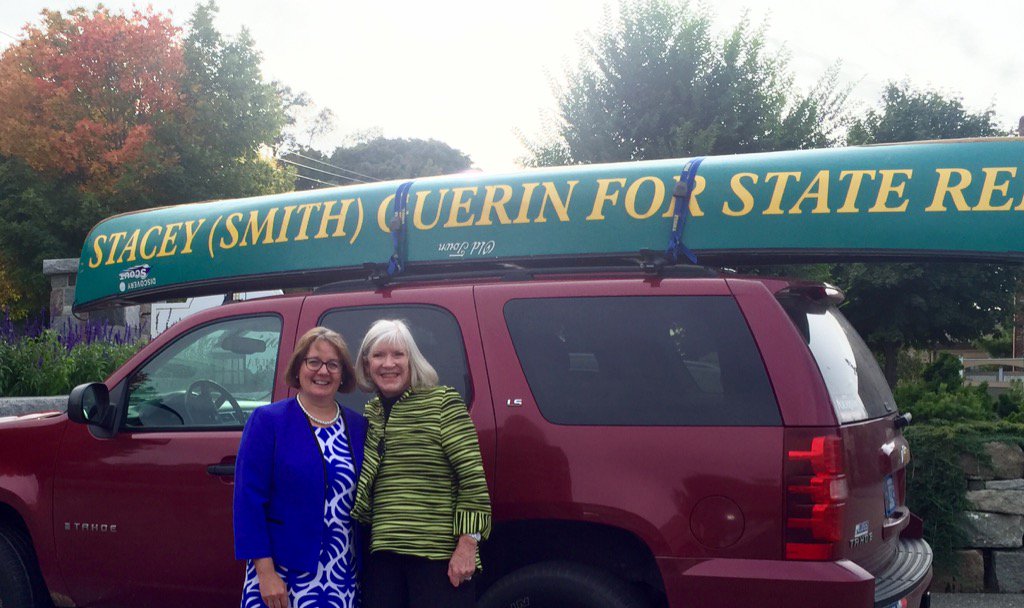 KATHYHAWKEN's tweet image. Women in Government in Bar Harbor, ME. Our host, Rep.Stacey Guerin, takes political signs to a new level. #WIGSE16