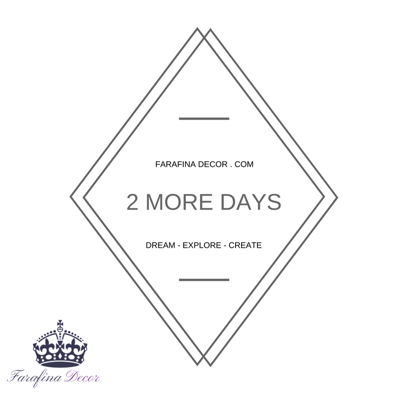 We're now 2 days away from publishing Farafina Decor .com!  Join us on our journey, we have so much in store! 

 #SurealMoments