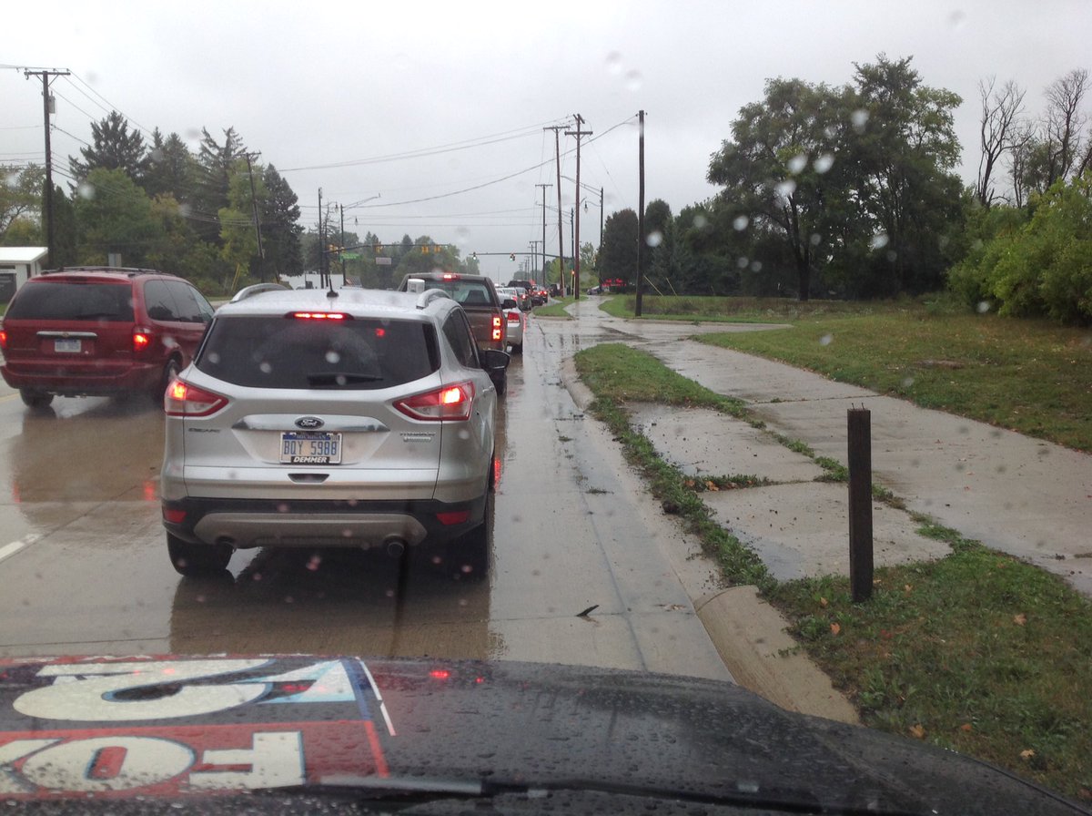 Traffic jammed for TrumpTrain event in Novi, MI See the speech live @FOX2News Detroit & coverage 10 & 11 PM Friday.