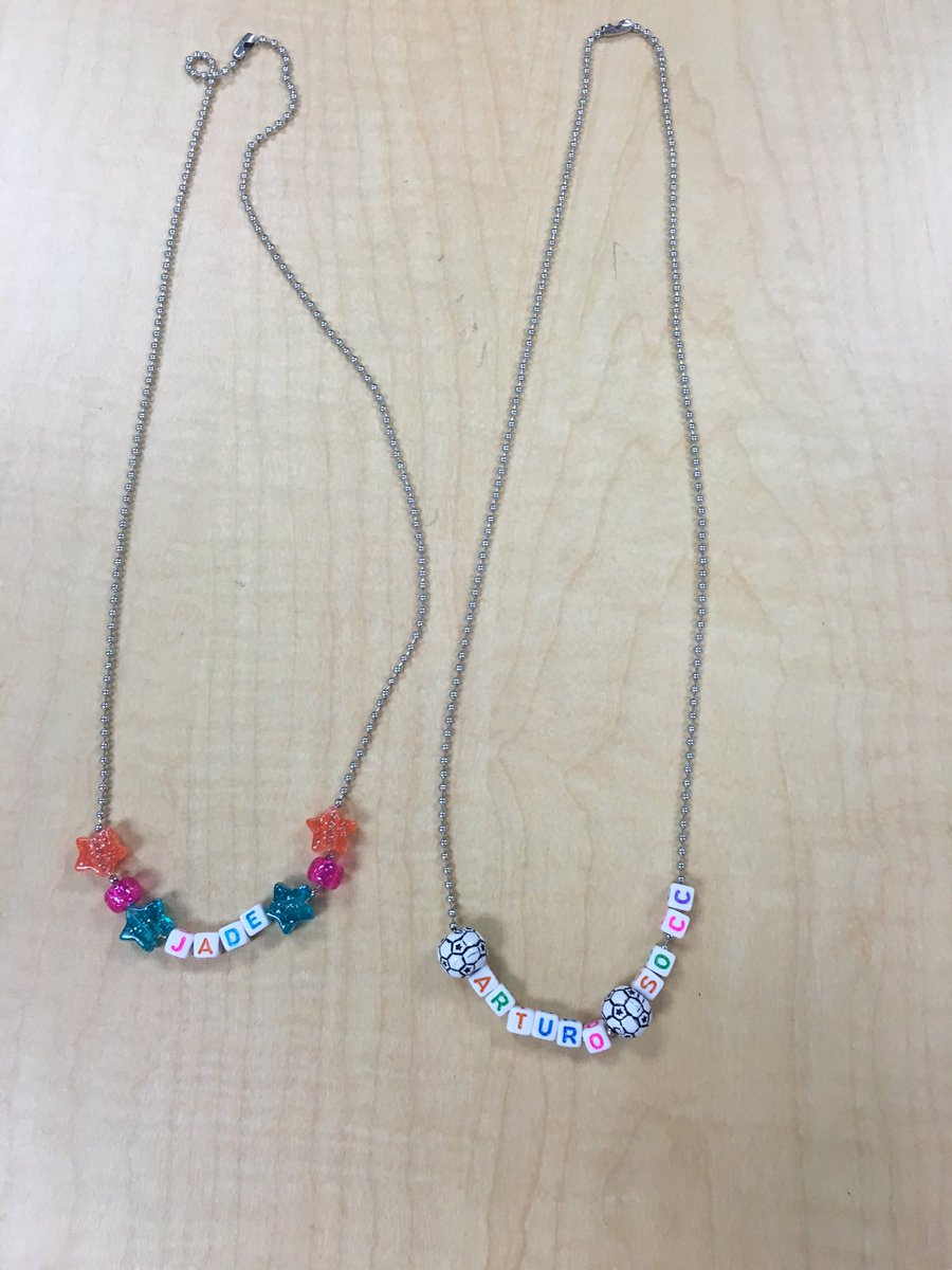 Bead necklaces are a big hit with my 3rd-5th graders...even the boys! They earn beads for good behavior and various successes. #tesbulldogs