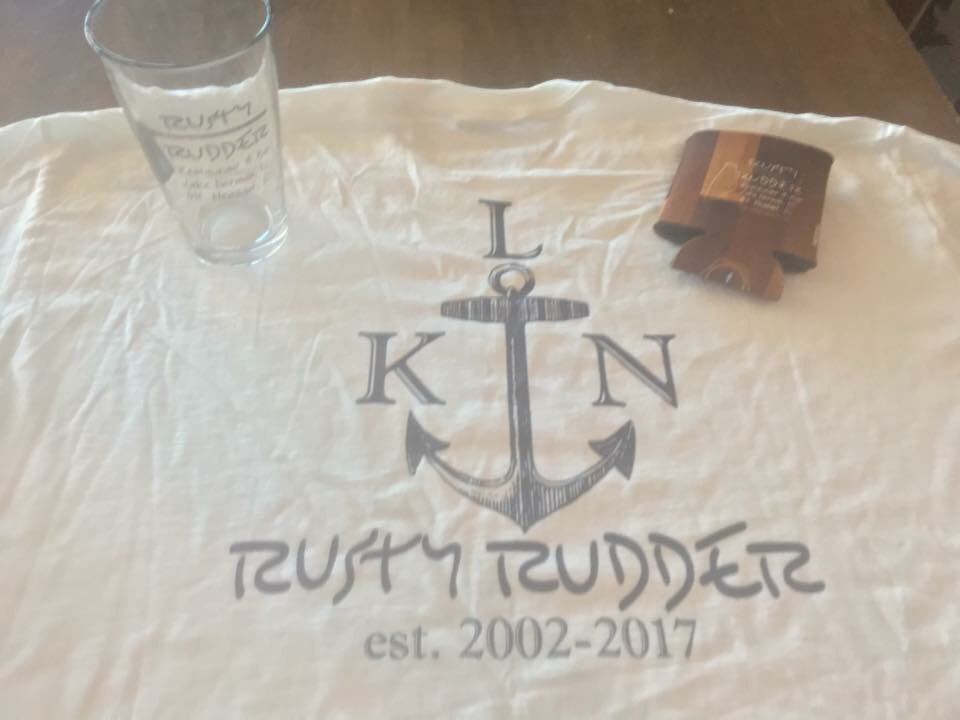 Come get all your Rudder gear while it lasts! T-shirts $20, koozies $5, and pint glasses $10! #TheRudderLivesOn #RudderGear