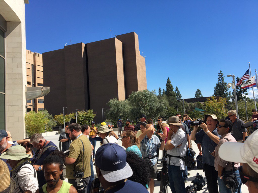 Line outside the El Cajon police dept growing.. still waiting to go inside for news conference alfredolango @CBS8