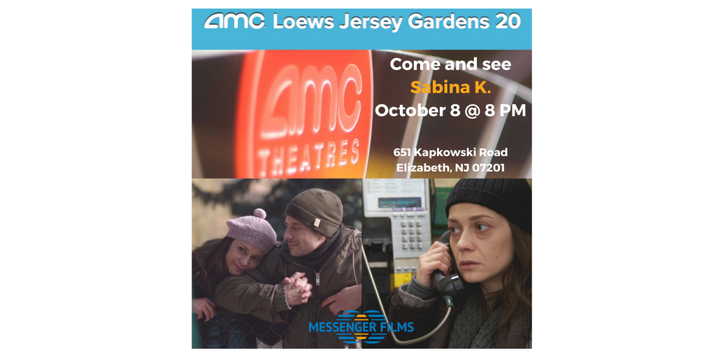 MessengerFilms's tweet image. "Sabina K." the movie is coming to #NJ! #AMCTheatres, Loews Jersey Garden October 8th at 8 PM. Filmed in #Bosnia, sabinakthemovie.com.