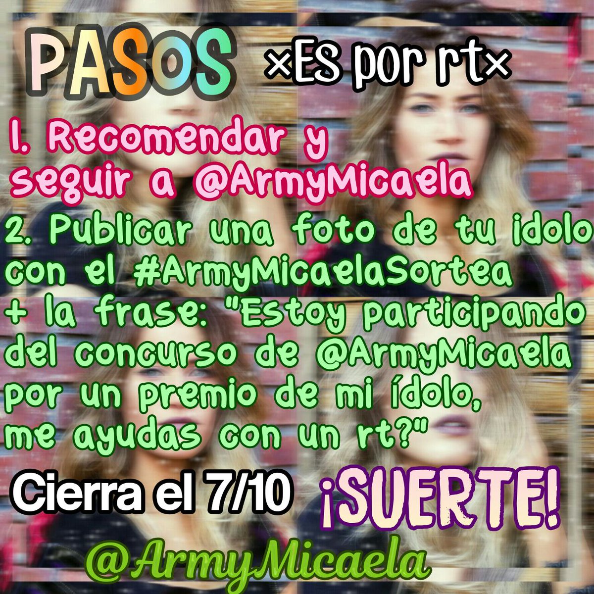 fightpituela's tweet photo. ¡Concurso! #ArmyMicaelaSortea. NO SE OLVIDEN DE SEGUIRNOS, Rojos y Verdes pueden participar, dudas al MD, cierra el 7/10 ¡Suerte! 💚❤💚❤ https://t.co/0M4RKrVmHu