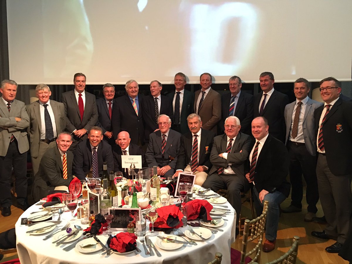 Super night organised by Ollan Kelleher . All the past UCC rugby internationals honoured !