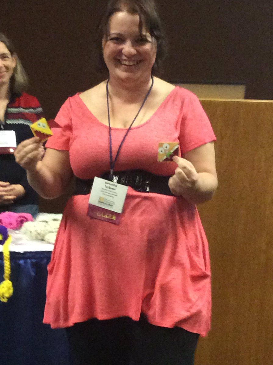 rlgray's tweet image. Corner bookmarks made at Winona's craft program. #mnlib16