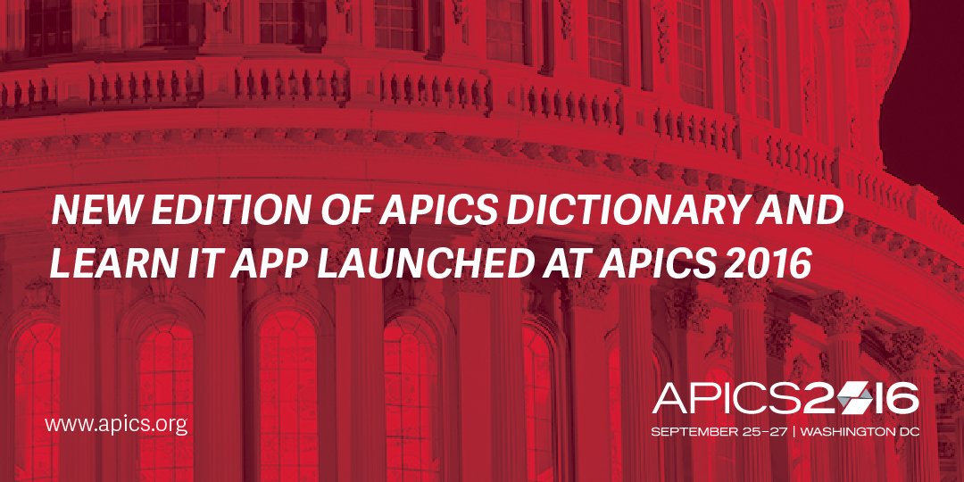 ascm_hq's tweet photo. ICYMI, we launched the 15th edition of the #APICSDictionary and updates to the Learn It app at #APICS2016 this week: https://t.co/5wLMumaNWM https://t.co/nPrIvtaW06
