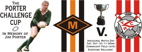 3 HUGE men's rugby matches this week v <a href="/VanRowClub1886/">VancouverRowingClub</a> at home. Prems playing for the Porter Challenge Cup. KO 2.30pm #mateagainstmate