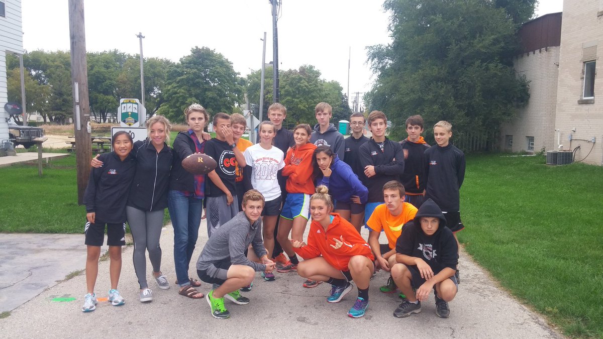 sherschwabby's tweet photo. Get ready for game time! CGB XC runners are bringing the ball into Rocket territory. Go Rockets! @CGBRockets @CGBSchools https://t.co/cCAC7VzaEH